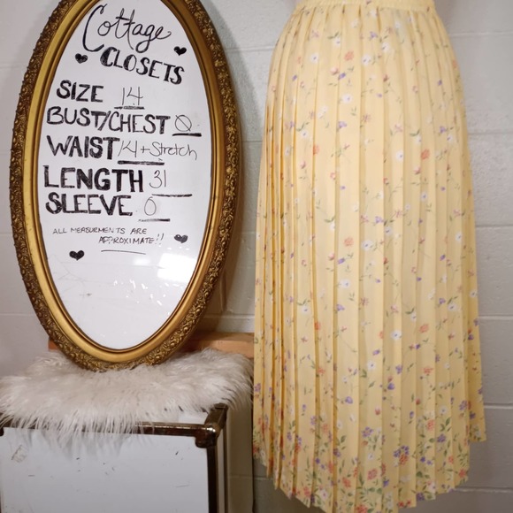Vintage 80s Leslie Fay Pleated Skirt 14